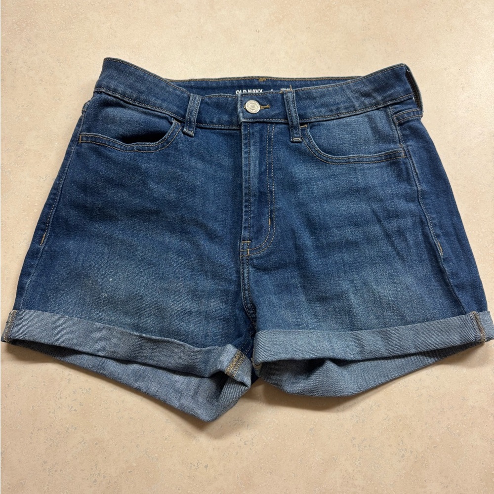 Old Navy Blue Jean Shorts High-Rise Cuffed